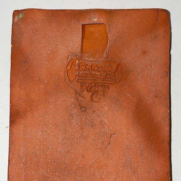 Eartha Handmade Pottery Tile Glazed with Mirror P. Collery Stamp - Picture 10 of 12
